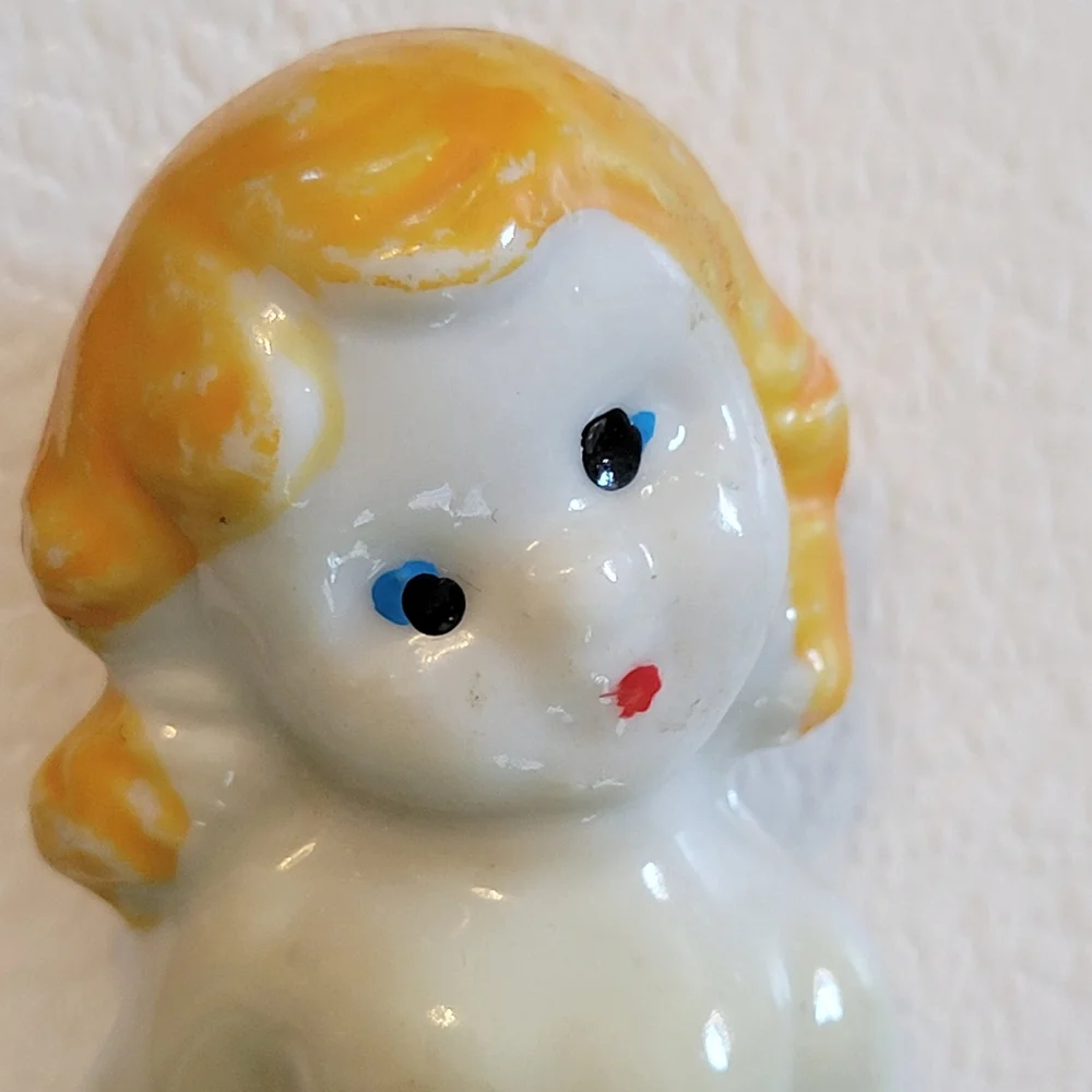 Vintage Girl & Clock Figurine Knick Knack Items ~ MCM ~ Japan ~ FINAL PRICE!!!